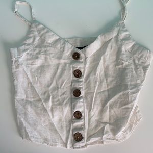 cream tank top with buttons